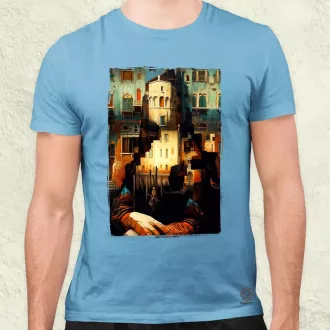 Pareidolia Mona Lisa város fantázia v1 férfi póló