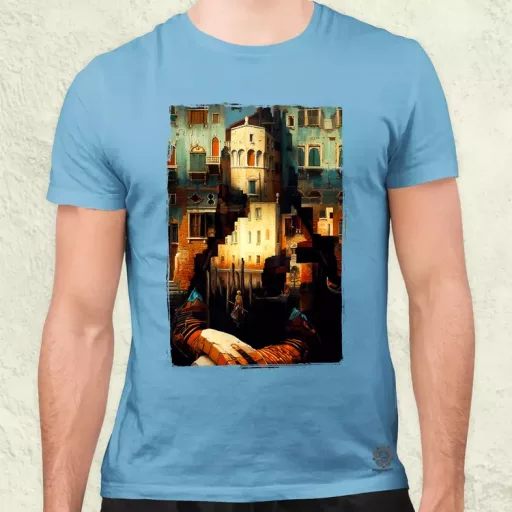 Pareidolia Mona Lisa város fantázia v1 férfi póló