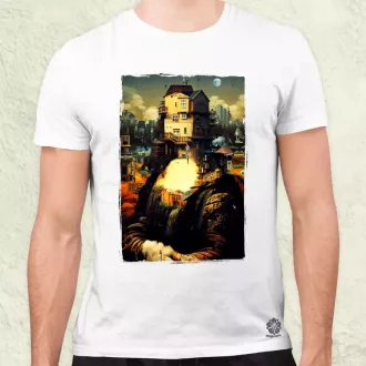 Pareidolia Mona Lisa város fantázia v2 férfi póló