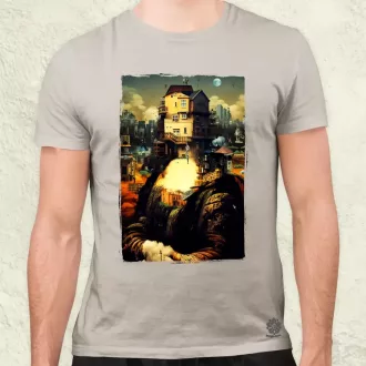 Pareidolia Mona Lisa város fantázia v2 férfi póló
