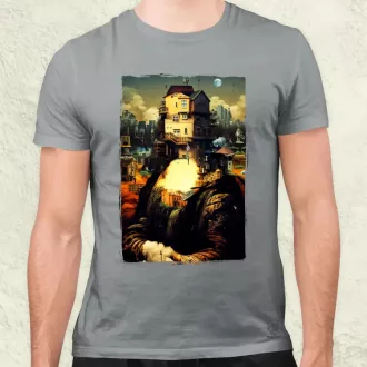 Pareidolia Mona Lisa város fantázia v2 férfi póló