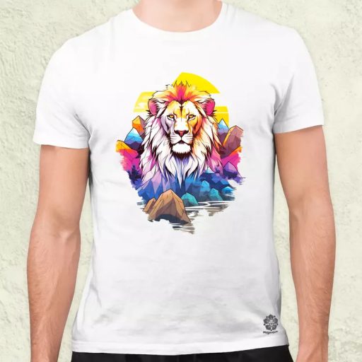 Pszichedelikus oroszlán v6 férfi póló