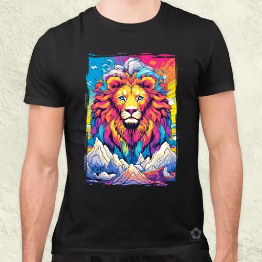 Pszichedelikus oroszlán v8 férfi póló