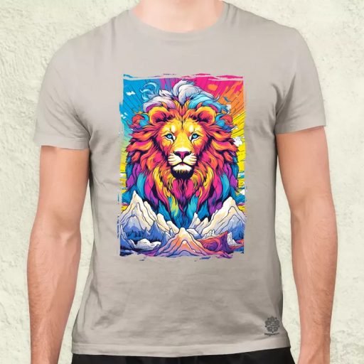 Pszichedelikus oroszlán v8 férfi póló