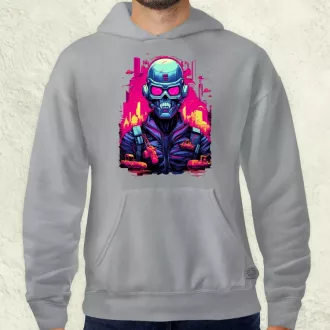 Retró cyberpunk v1 férfi pulóver