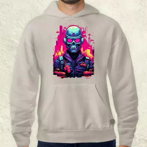 Retró cyberpunk v1 férfi pulóver