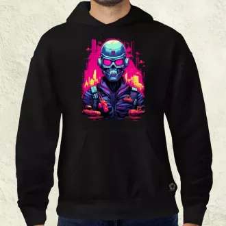 Retró cyberpunk v1 férfi pulóver