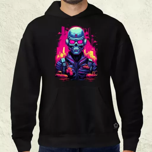 Retró cyberpunk v1 férfi pulóver