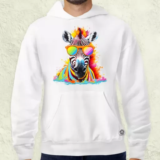 Szivárvány zebra férfi pulóver