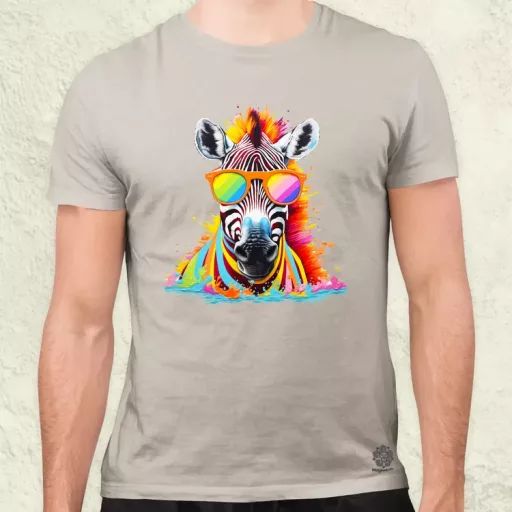 Szivárvány zebra férfi póló