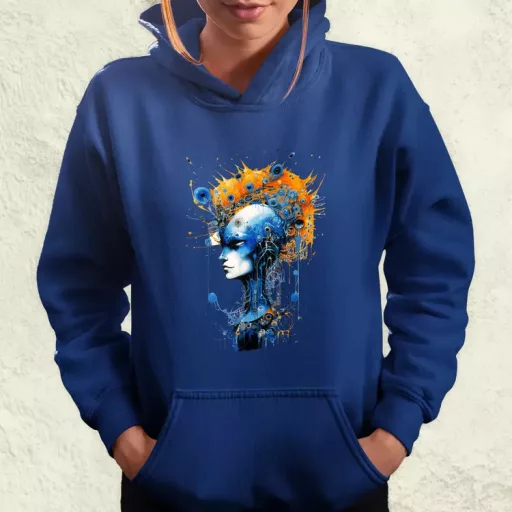 Szürreál kiborg páva v4 női pulóver