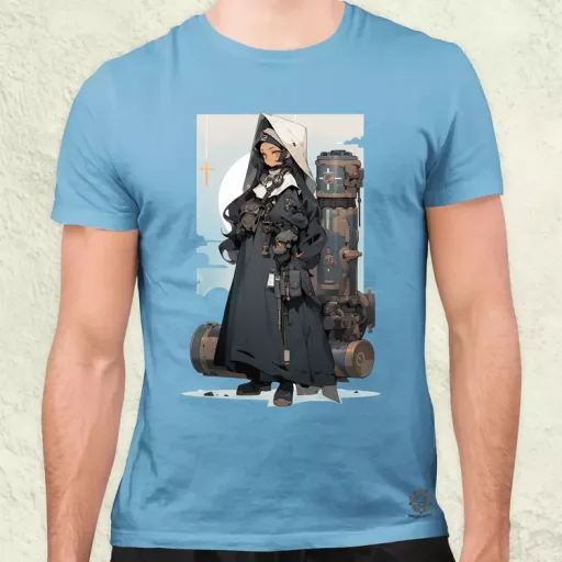 Dieselpunk anime apáca v3 férfi póló