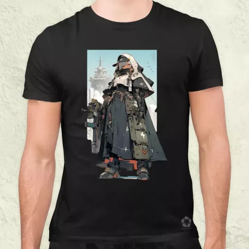 Dieselpunk anime apáca v4 férfi póló
