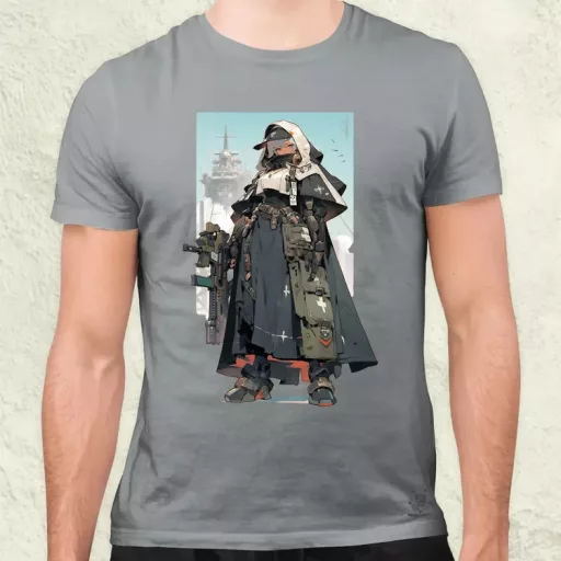 Dieselpunk anime apáca v4 férfi póló