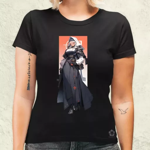 Dieselpunk anime apáca v7 női póló