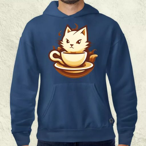 Macska és kávé v6 férfi pulóver