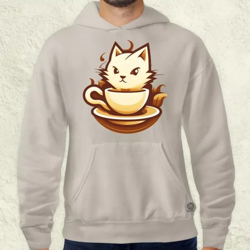 Macska és kávé v6 férfi pulóver