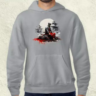 Szamuráj meditál v1 férfi pulóver