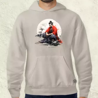 Szamuráj meditál v2 férfi pulóver