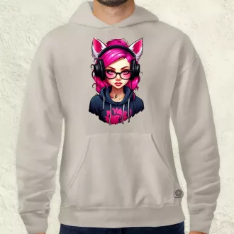 Pink gamer macskalány v2 férfi pulóver