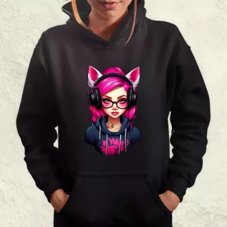Pink gamer macskalány v2 női pulóver