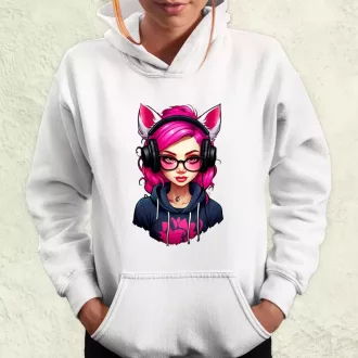 Pink gamer macskalány v2 női pulóver