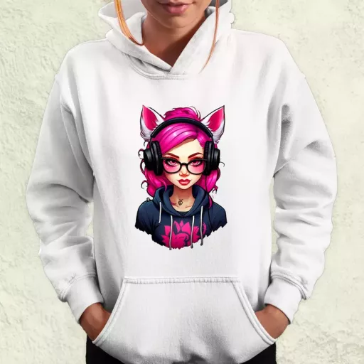 Pink gamer macskalány v2 női pulóver