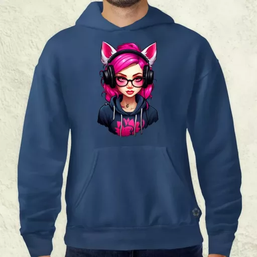 Pink gamer macskalány v2 férfi pulóver