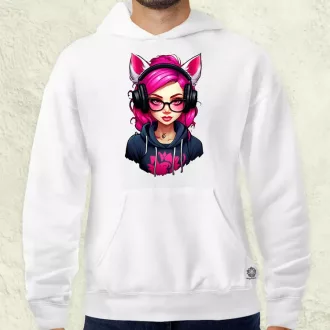 Pink gamer macskalány v2 férfi pulóver