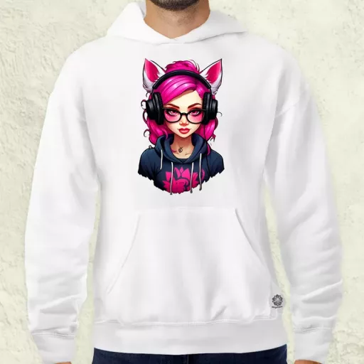 Pink gamer macskalány v2 férfi pulóver