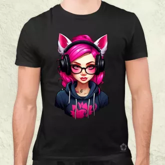 Pink gamer macskalány v2 férfi póló