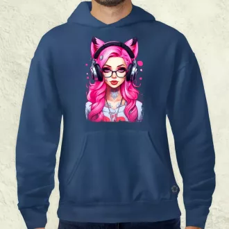 Pink gamer macskalány v4 férfi pulóver