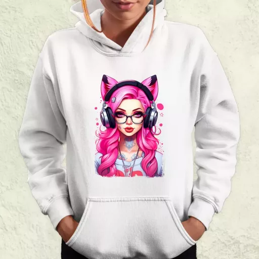 Pink gamer macskalány v4 női pulóver