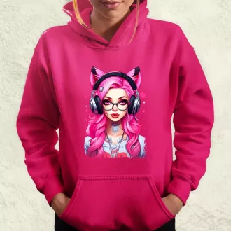 Pink gamer macskalány v4 női pulóver