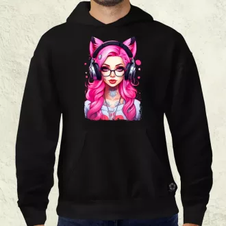 Pink gamer macskalány v4 férfi pulóver