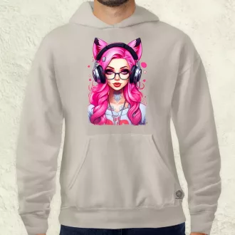Pink gamer macskalány v4 férfi pulóver