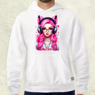 Pink gamer macskalány v4 férfi pulóver