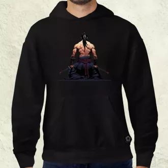 Pixelart Szamuráj hátulról v1 férfi pulóver