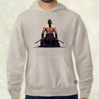 Pixelart Szamuráj hátulról v1 férfi pulóver
