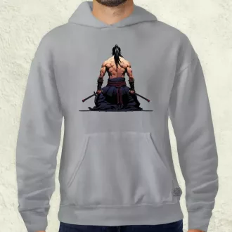 Pixelart Szamuráj hátulról v1 férfi pulóver