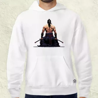Pixelart Szamuráj hátulról v1 férfi pulóver