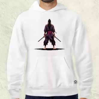 Pixelart Szamuráj hátulról v2 férfi pulóver