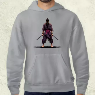 Pixelart Szamuráj hátulról v2 férfi pulóver