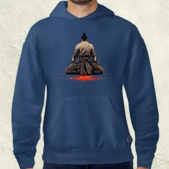 Pixelart Szamuráj hátulról v3 férfi pulóver