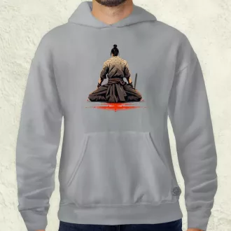 Pixelart Szamuráj hátulról v3 férfi pulóver