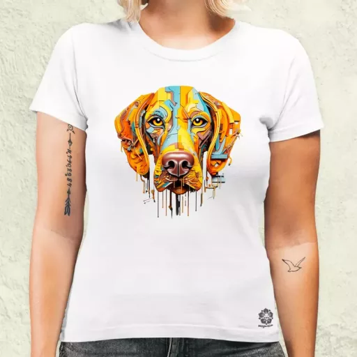 Absztrakt Weimari vizsla v2 női póló