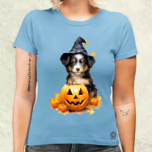 Halloween tök és kutyus v1 női póló