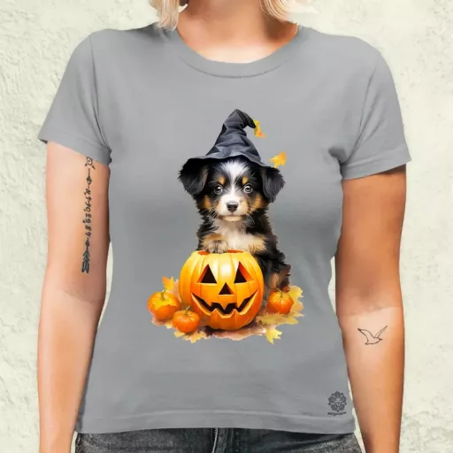 Halloween tök és kutyus v1 női póló