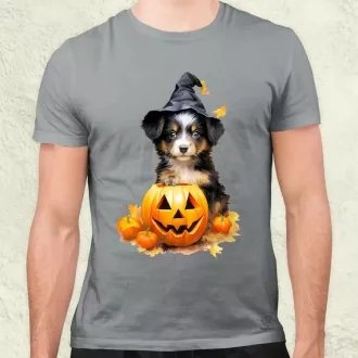 Halloween tök és kutyus v1 férfi póló