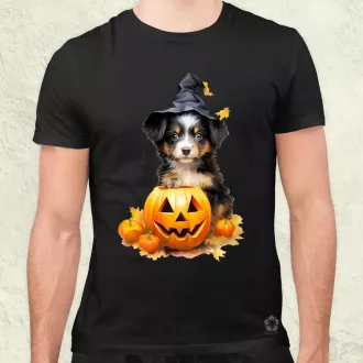 Halloween tök és kutyus v1 férfi póló